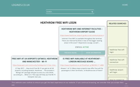 heathrow free wifi login - General Information about Login