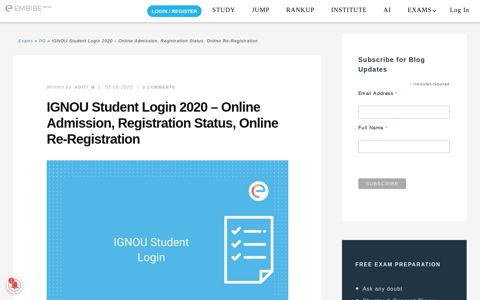 IGNOU Student Login 2020 - Online Admission, Registration ...