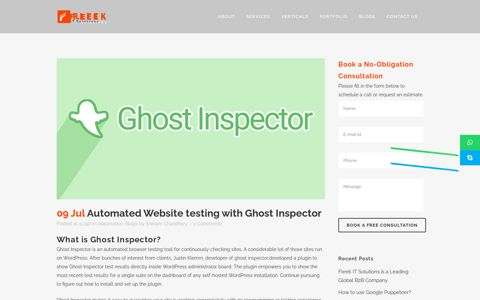 Automated Website testing with Ghost Inspector
