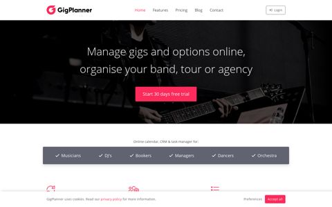 GigPlanner: Artist and musicians bookings software for bands ...