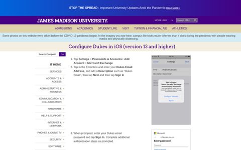 Configure Dukes in iOS (version ... - James Madison University