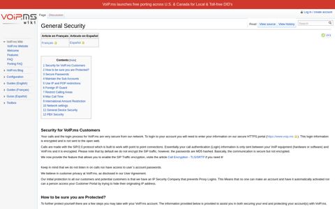 General Security - VoIP.ms Wiki