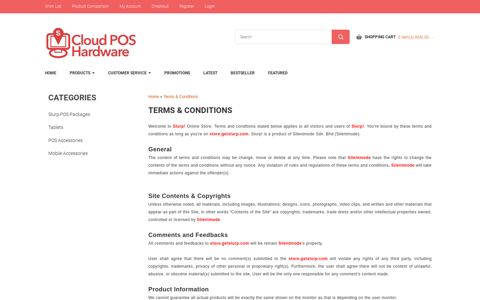 Terms & Conditions - Cloud POS Hardware