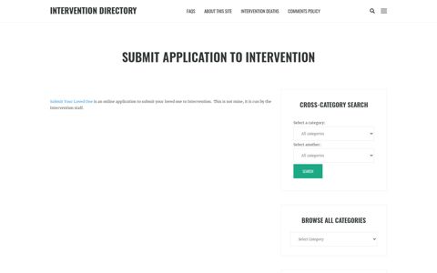 Submit Application to Intervention - Intervention Directory