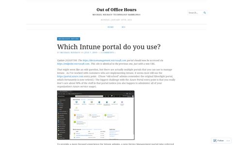 Which Intune portal do you use? – Out of Office Hours