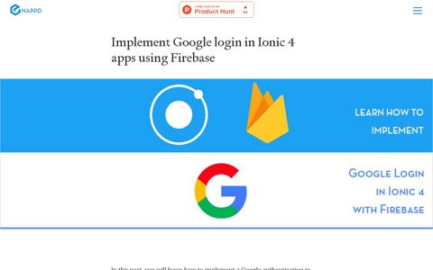 Implement Google login in Ionic 4 apps using Firebase - Enappd