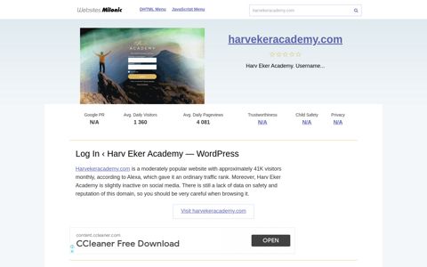 Harvekeracademy.com website. Log In ‹ Harv Eker Academy ...