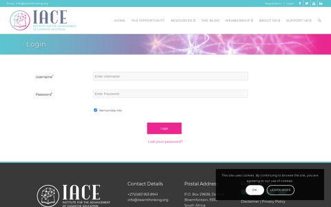 Login – IACE – Institute for the Advancement of Cognitive ...