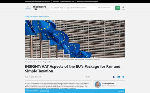 INSIGHT: VAT Aspects of the EU's Package for Fair and Simple ...