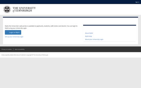 MyEd Student and Staff Portal - The University of Edinburgh