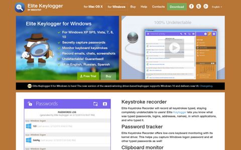 Invisible Keystroke Recorder Software. Free ... - Elite Keylogger