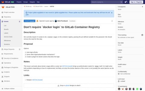 Don't require `docker login` to GitLab Container Registry ...