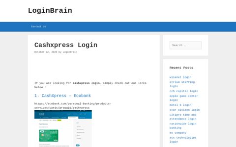 Cashxpress - Cashxpress - Ecobank - LoginBrain
