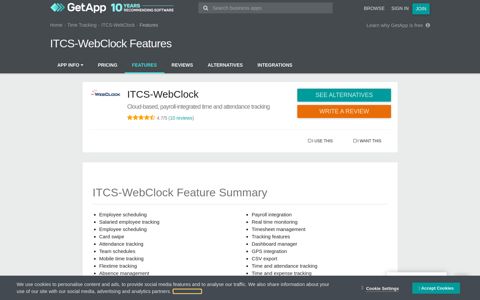 ITCS-WebClock Features & Capabilities | GetApp®