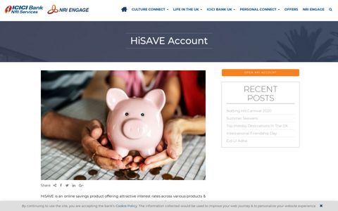 HiSAVE Account | ICICI Bank NRI Engage | India Connect