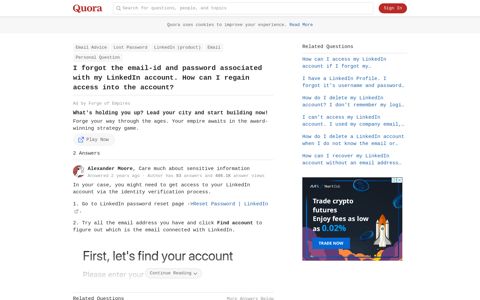 I forgot the email-id and password associated with my ... - Quora