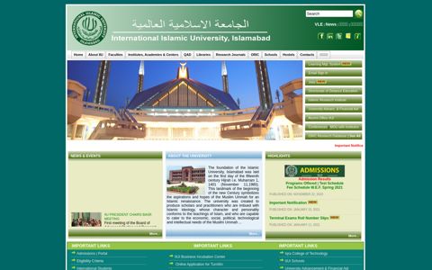 :: International Islamic University, Islamabad :: IIUI