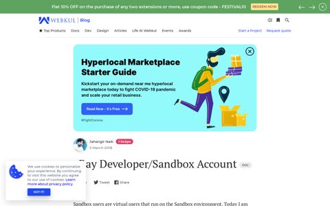 Create eBay Sandbox and Developer account. - Webkul