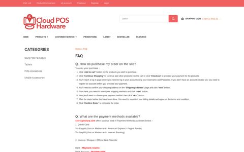FAQ - Cloud POS Hardware