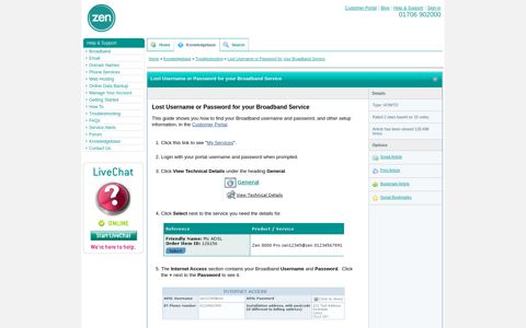 Lost Username or Password for your Broadband Service (adsl ...