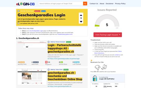 Geschenkparadies Login - A database full of login pages from all ...