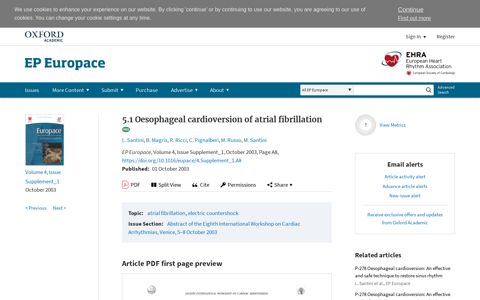 5.1 Oesophageal cardioversion of atrial fibrillation | EP Europace ...