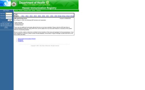 Hawaii Immunization Registry .. [Portal Main Page]