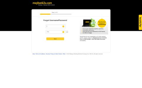 Forgot Username/Password - Maybank2u