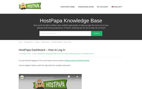 How to Log In - HostPapa Dashboard