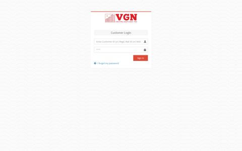 VGN Projects Estates Pvt Ltd |Customer Zone| Login Page