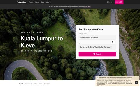 Kuala Lumpur to Kleve - 3 ways to travel via train, plane, and ...