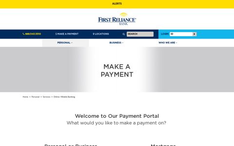 Loan and Mortgage Payment Portal - First Reliance Bank