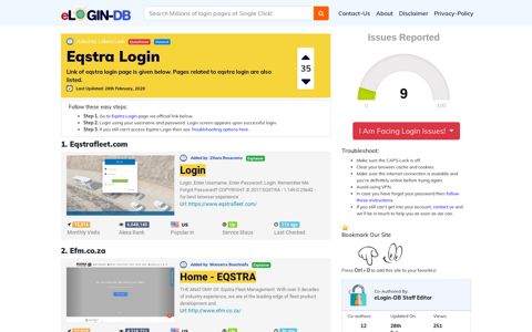 Eqstra Login - A database full of login pages from all over the ...