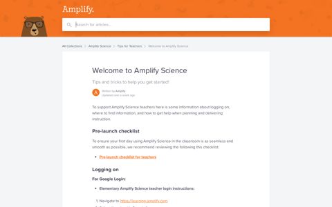 Welcome to Amplify Science | Amplify Help Center