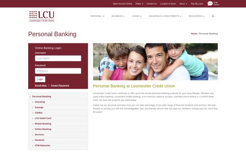 Personal Banking - Leominster Credit Union