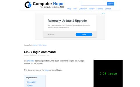Linux login command help and examples - Computer Hope