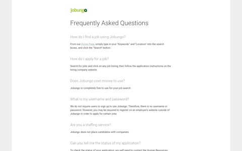 FAQ | Jobungo.com