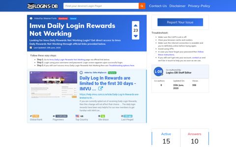 Imvu Daily Login Rewards Not Working - Logins-DB