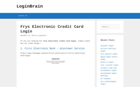 frys electronic credit card login - LoginBrain