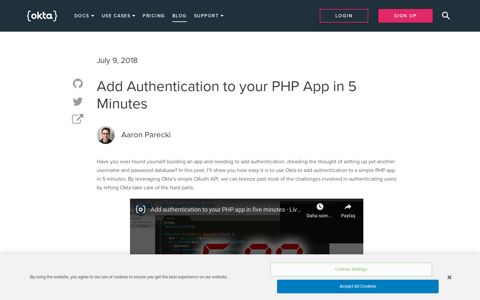 Add Authentication to your PHP App in 5 Minutes | Okta ...