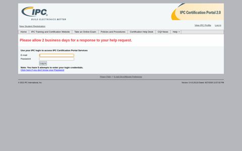 Log in - IPC Certification Portal