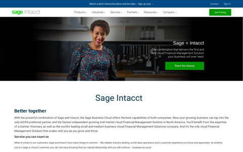 Intacct Acquired by Sage | Sage Intacct