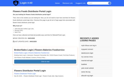 flowers foods distributor portal login - Official Login Page [100 ...