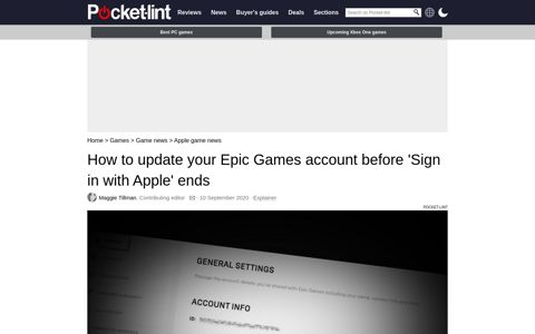 How to update your Epic account before Sign in with Apple ends