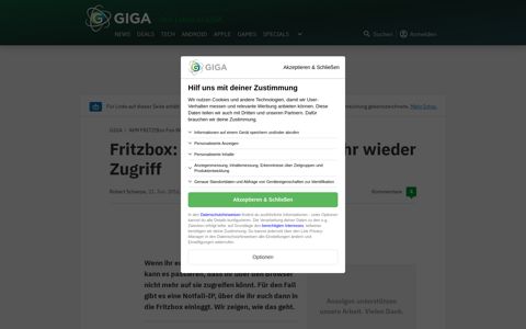 Fritzbox: Notfall-IP – so habt ihr wieder Zugriff - Giga