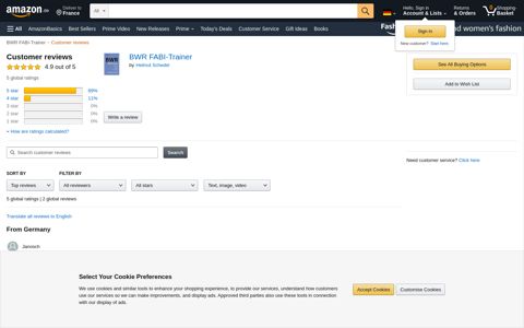 Amazon.de:Customer Reviews: BWR FABI-Trainer