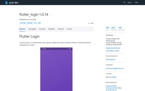 flutter_login | Flutter Package A login widget with ... - Pub.Dev