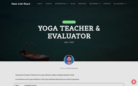 Yoga Teacher and Evaluator Level 3 - Yogic Life Souls