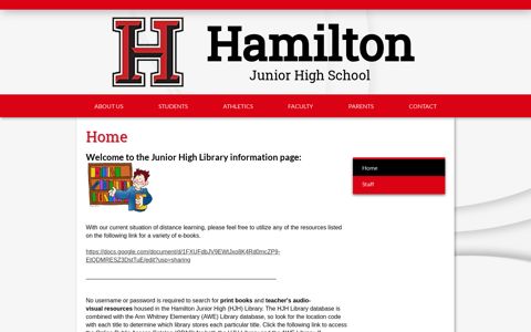 Home – Library – Hamilton Junior High School