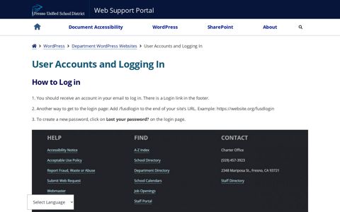 User Accounts and Logging In | Fresno Unified Web Support ...